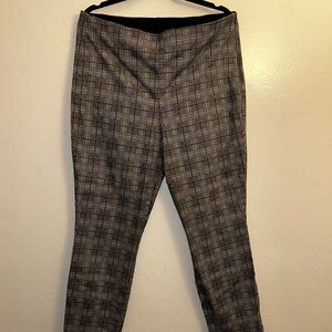 Mid Calf Plaid Skinny-Fit Slacks